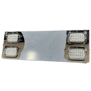Stainless Steel Tag Plate 4 Rectangular Red Led’s Clear Lens