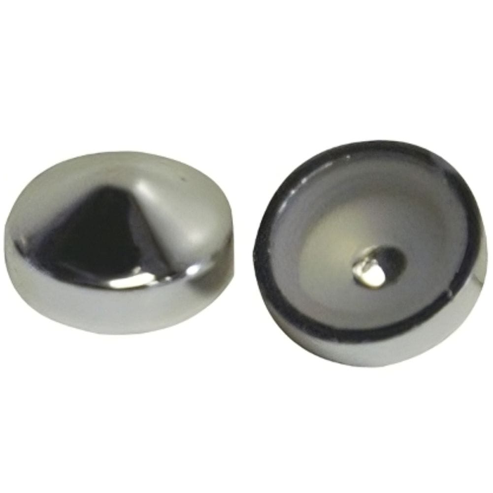 Screw Covers Snap On Pointed 14mm Chrome 10 Pack