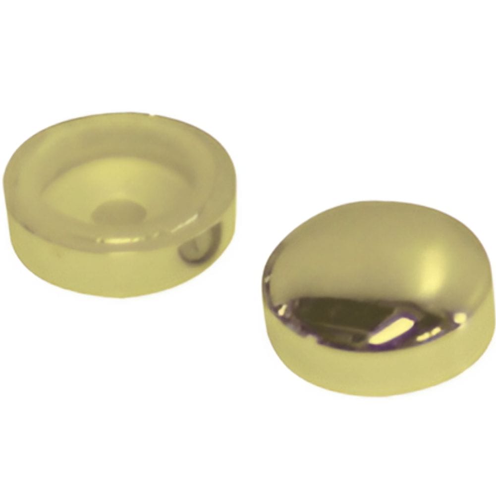 Screw Covers Snap On Dome 14mm Gold 10 pack