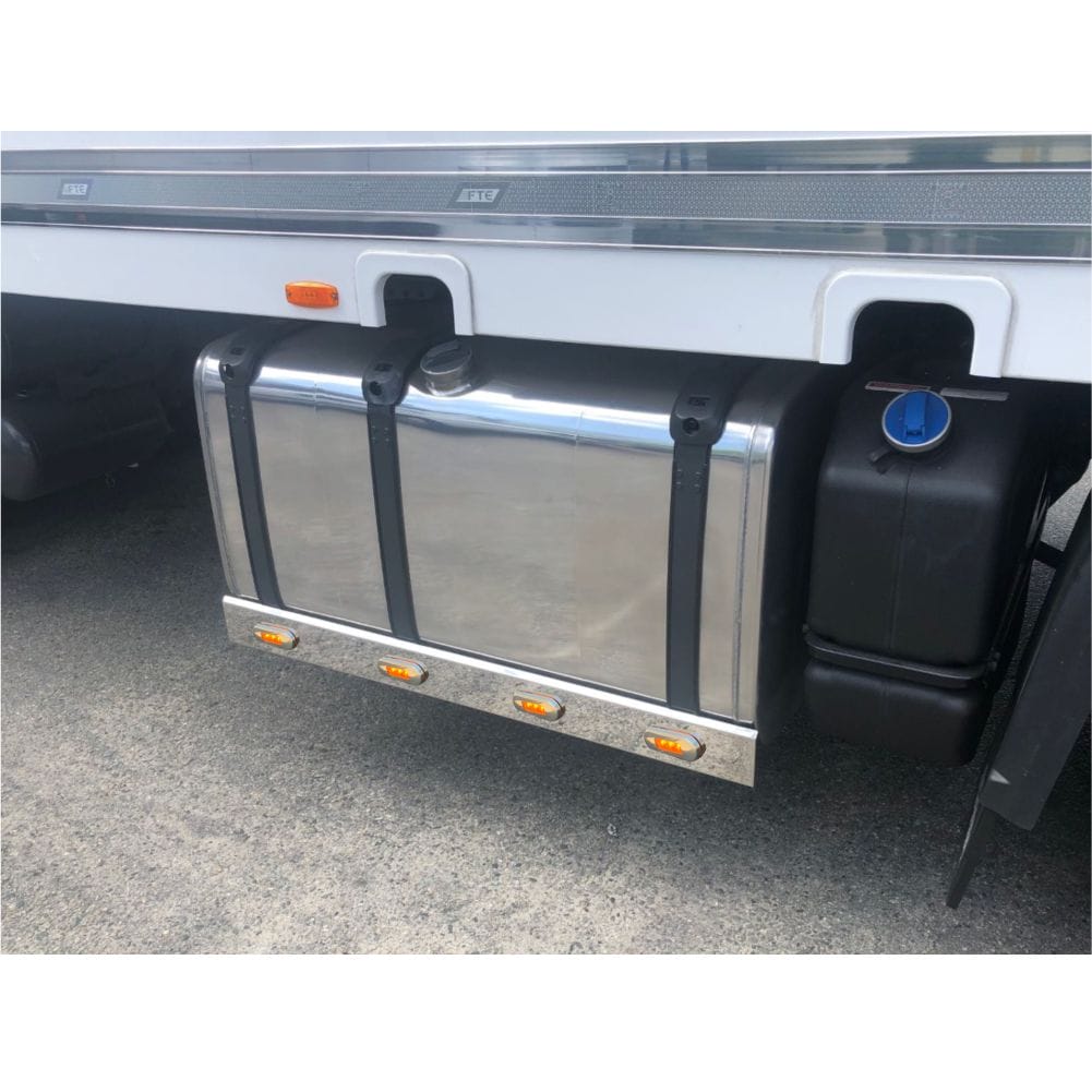 Stainless Steel Tank Skirt 1220MM 4 Amber LED’s Single To Suit Scania