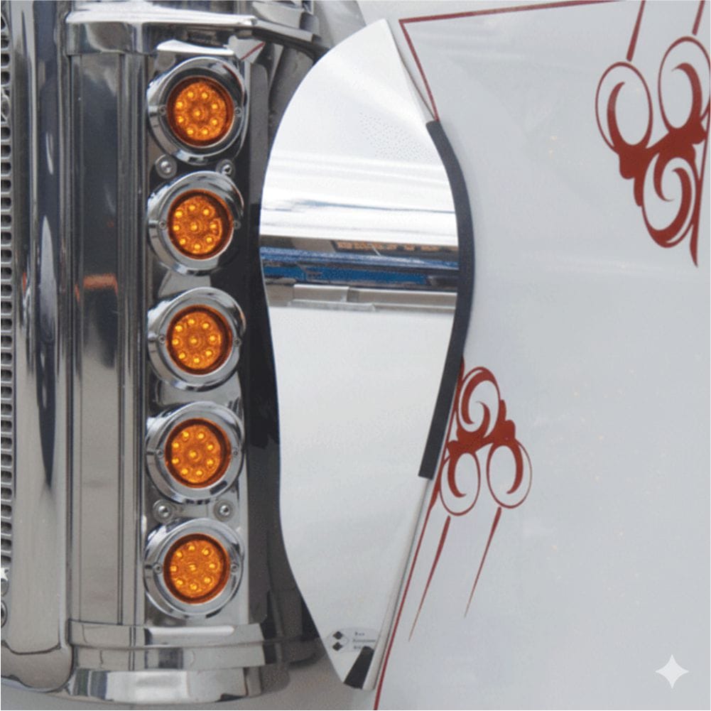 Stainless Steel Elephant Ears Pair To Suit Western Star 4900/4800