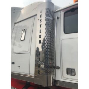 Stainless Steel  Exhaust Shroud Right To Suit Western Star With Text