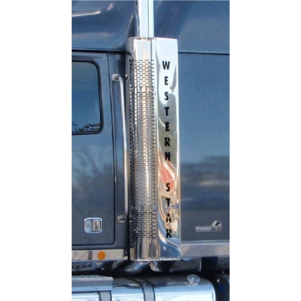 Stainless Steel  Exhaust Shroud Left To Suit Western Star With Text