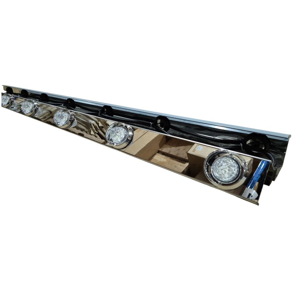 Stainless Steel Wing Extensions Clear/Red 7/14 Torpedo LED Pair To Suit Western Star 4800/4900